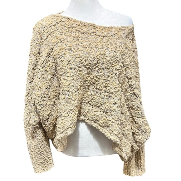 POL Cropped Oversized Extra Wide Chunky Cable Knit Pullover Sweater Medium EC - Picture 1 of 9